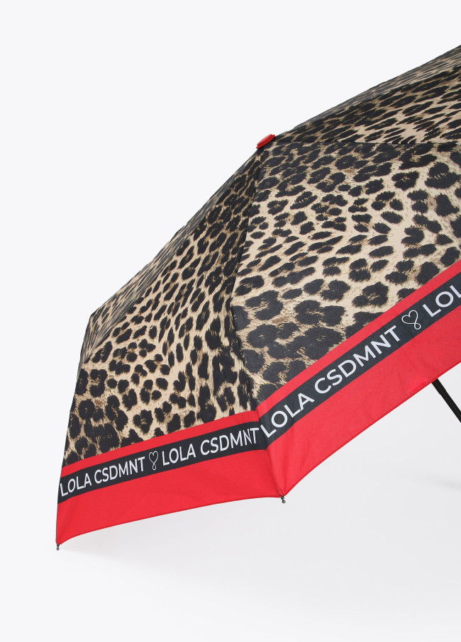 Parapluie automatique à imprimé léopard
