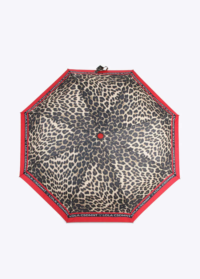 Parapluie automatique à imprimé léopard
