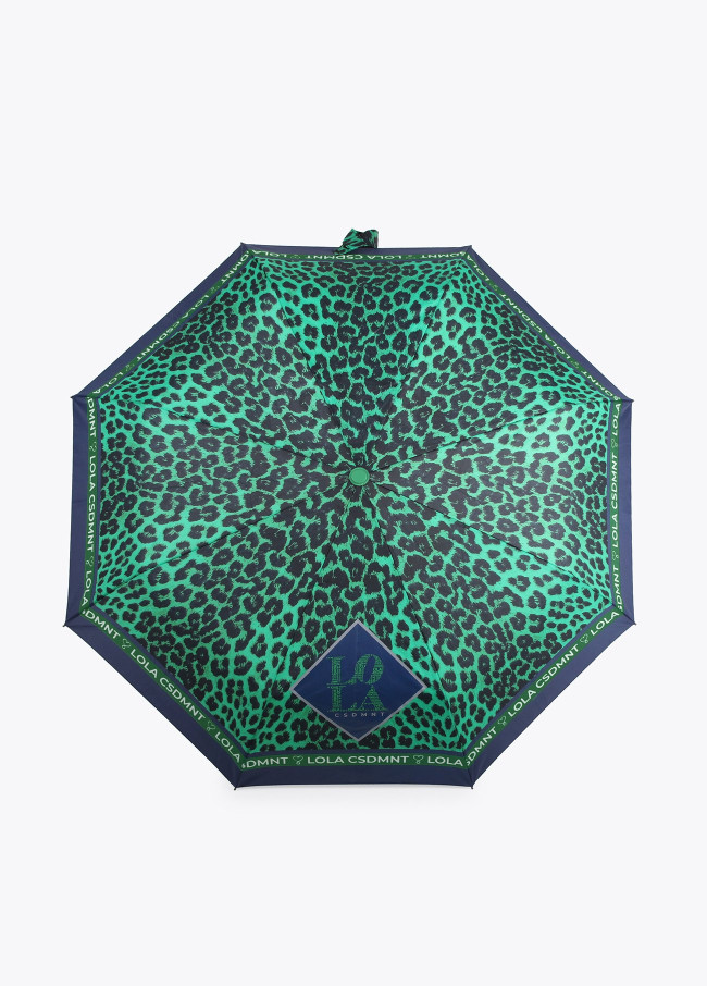Automatic umbrella with green leopard pr