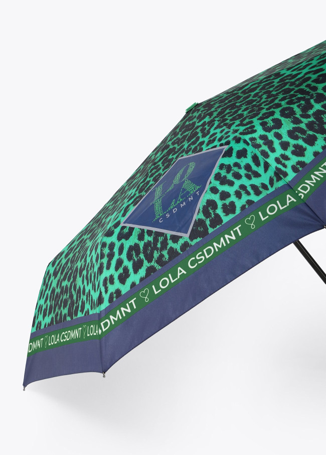 Automatic umbrella with green leopard pr