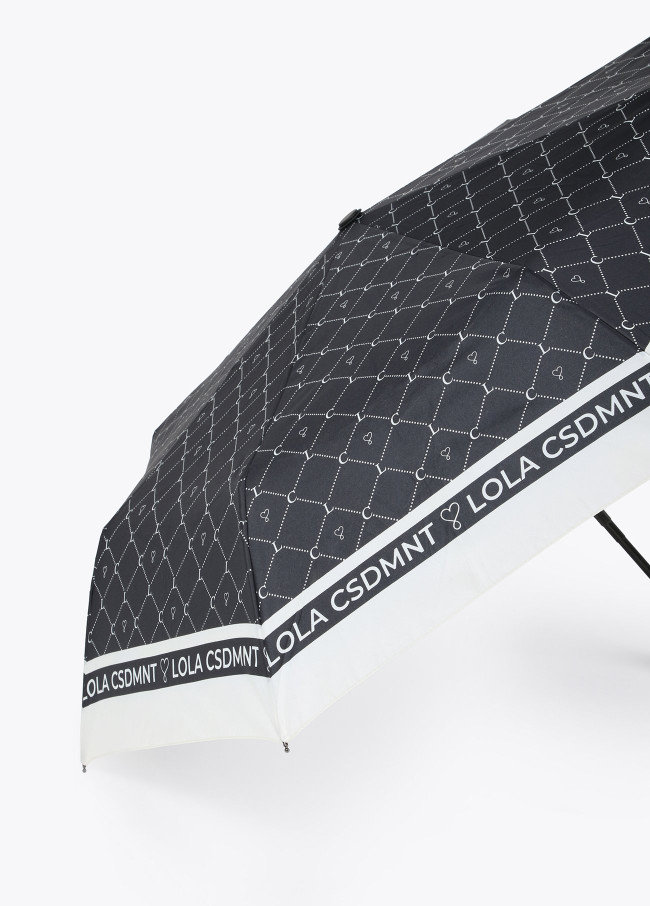 Automatic umbrella with black LC print