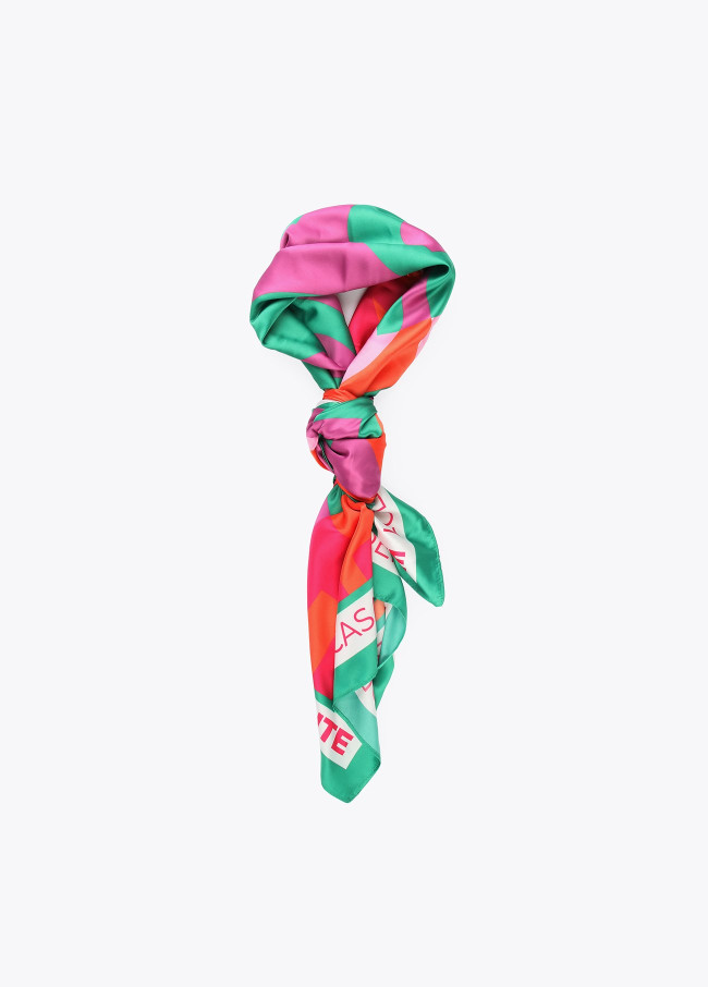 Scarf with LOVE SPRING print