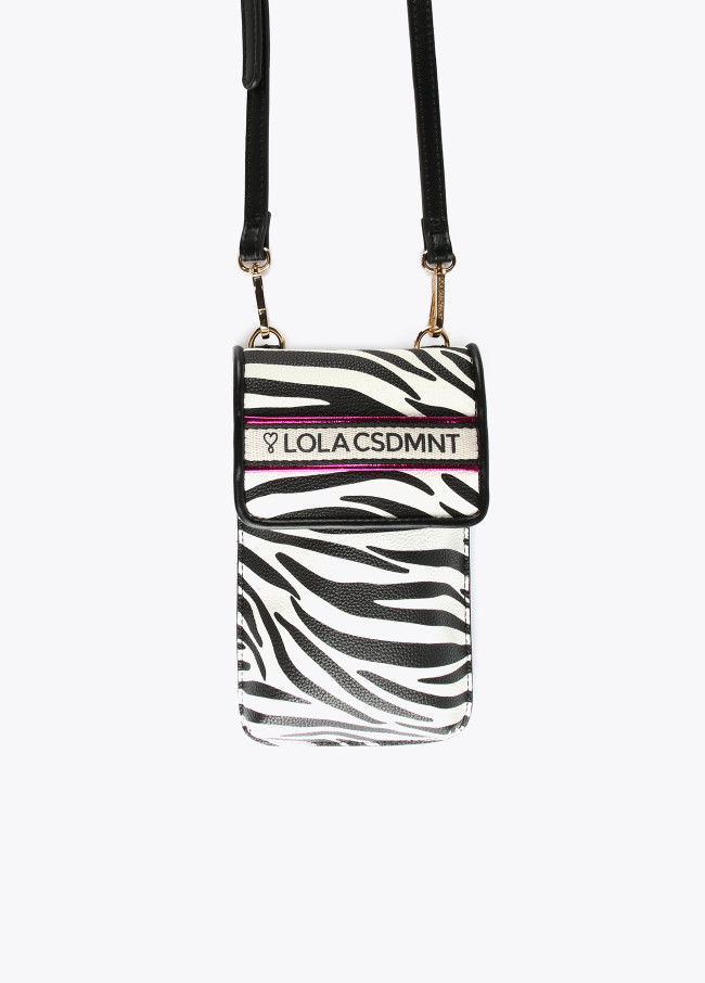 Zebra print mobile phone bag