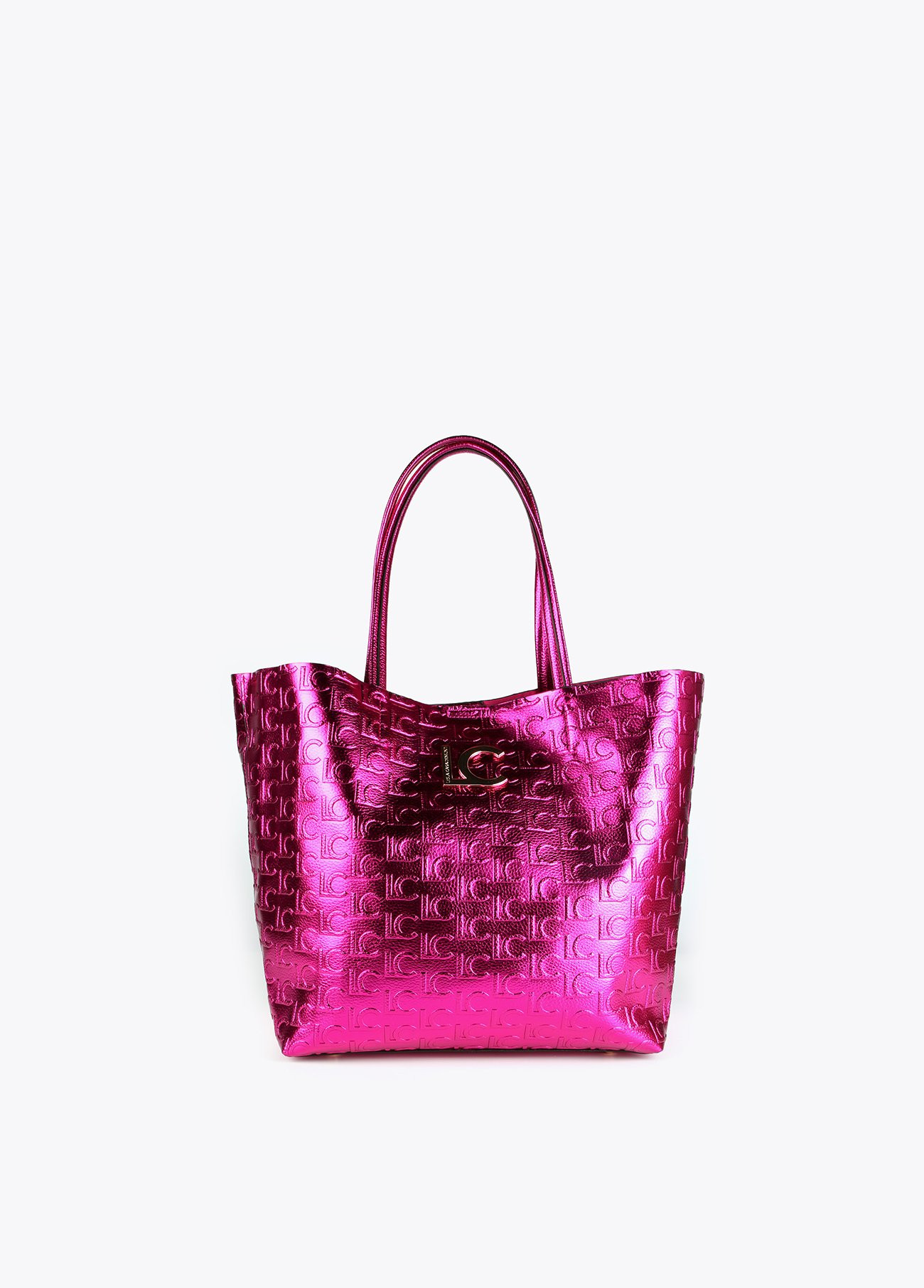 Pink metallic tote outlet bag