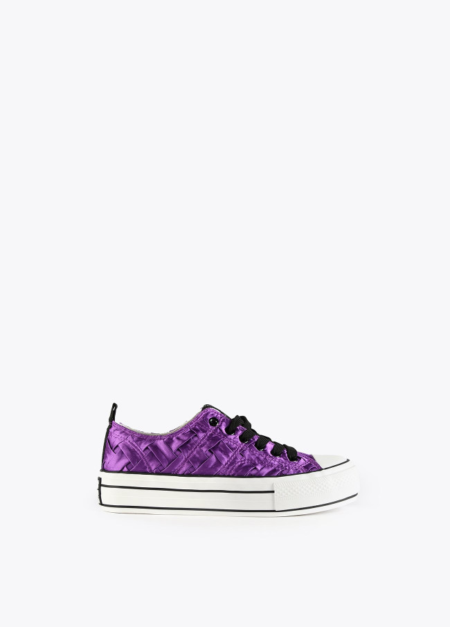 Braided fabric sneakers