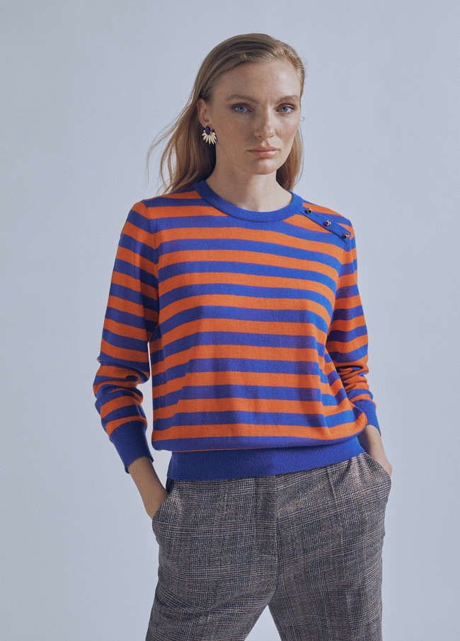 Two-tone striped sweater 2