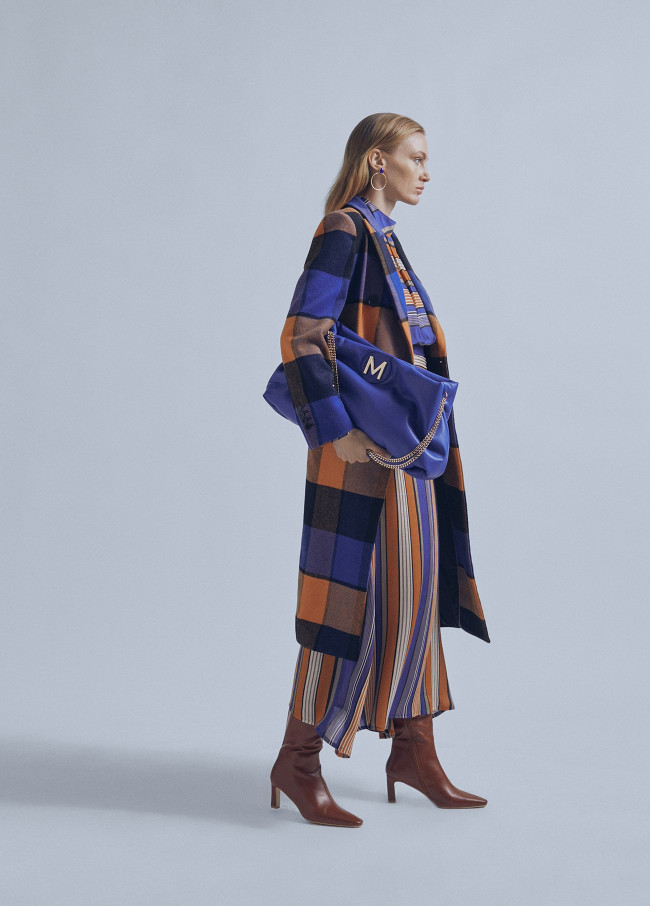 Manteau laine mélangée carreaux 2