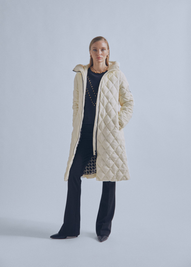 Long quilted M coat