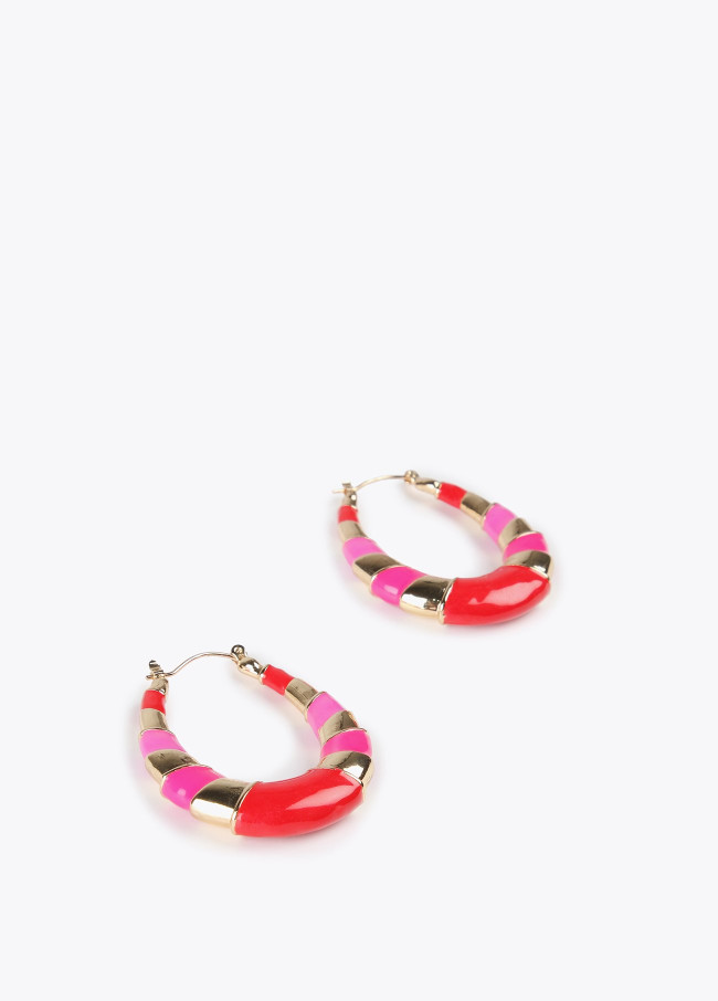 Two-tone oval earrings
