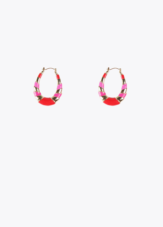 Two-tone oval earrings 2