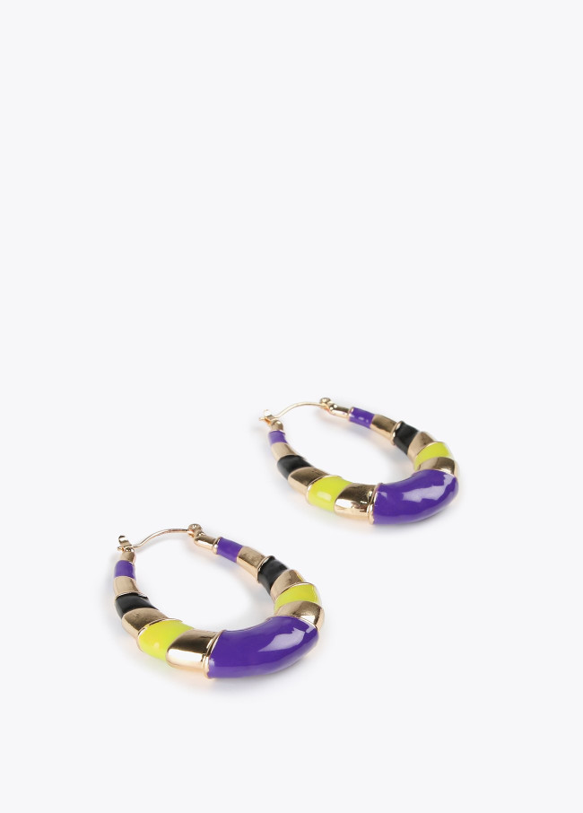 Two-tone oval earrings