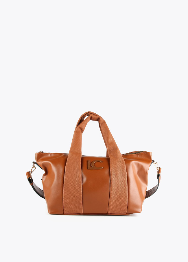 Contrast textured bowling bag