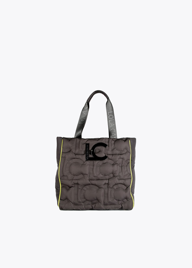 Tote bag with logo and neon handle