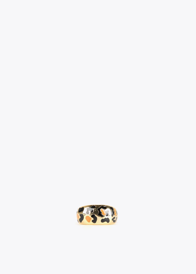 Gold and animal print ring 2