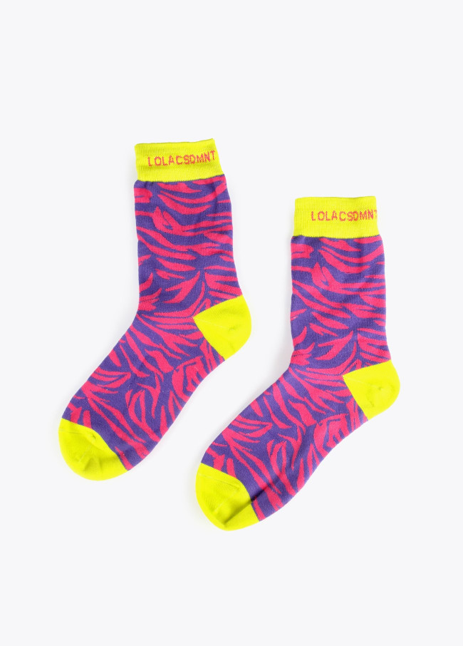 2er-Set unifarbene und Zebra-Socken