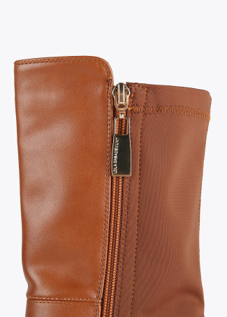 Bottines tige moyenne deux tissus