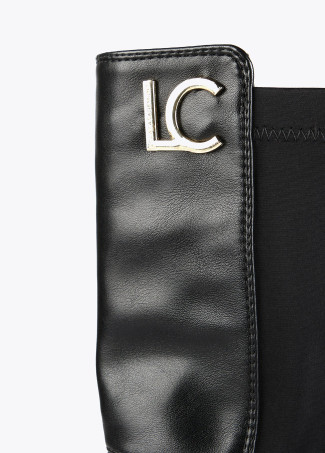 Mid-led ankle boots in two fabrics