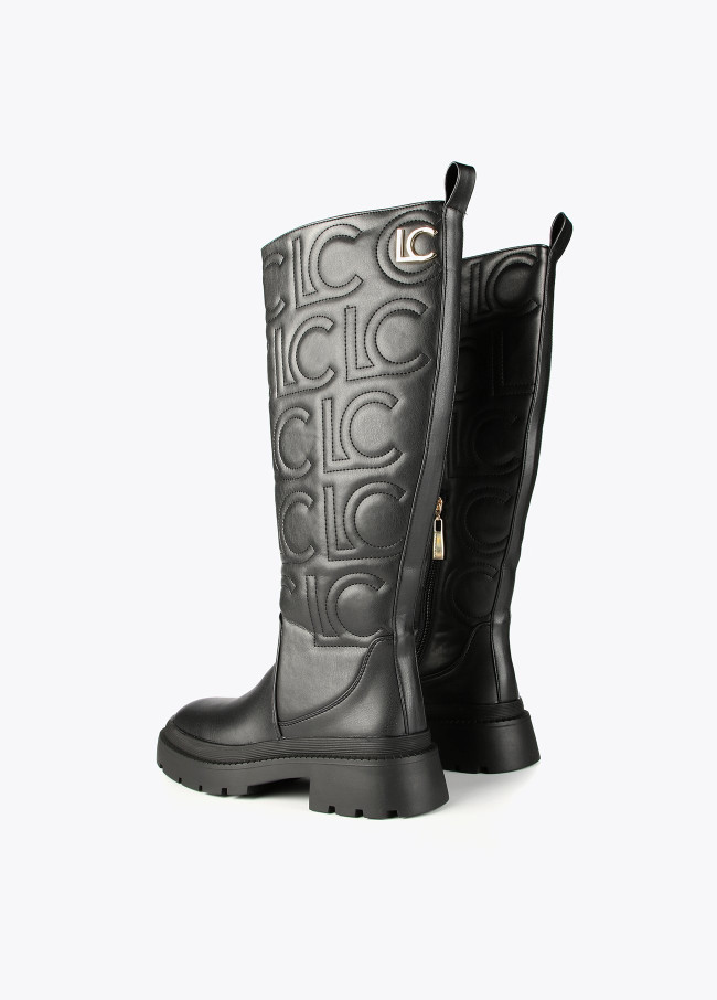 Logo knee-high boots