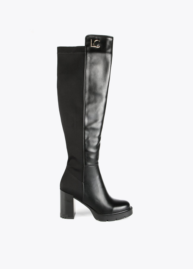 Knee-high musketeer boots with heels