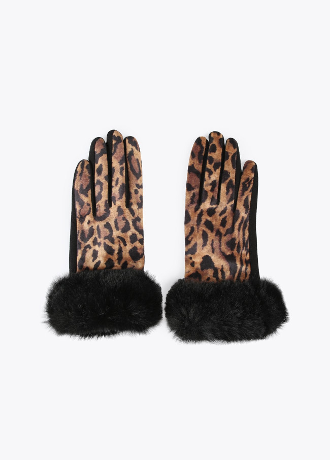 Handschuhe mit Animal Print