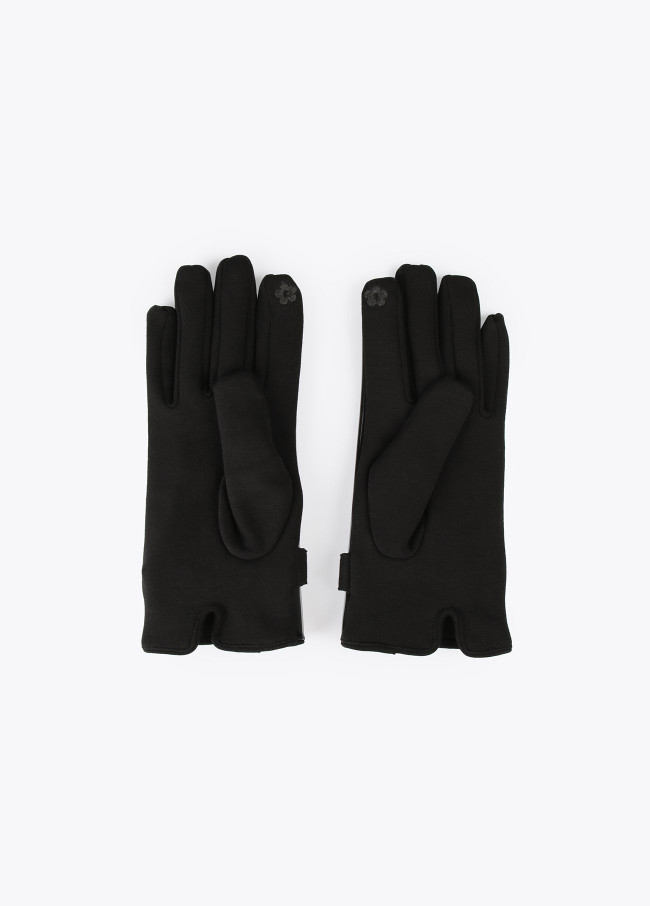 Patent leather buckle gloves 2