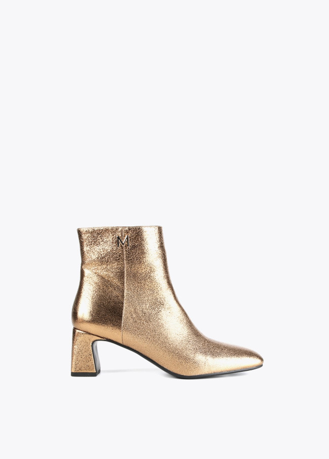 Metallic ankle boots