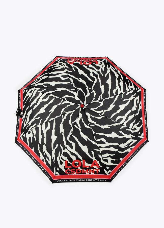 Automatischer Regenschirm mit Zebra-Prin
