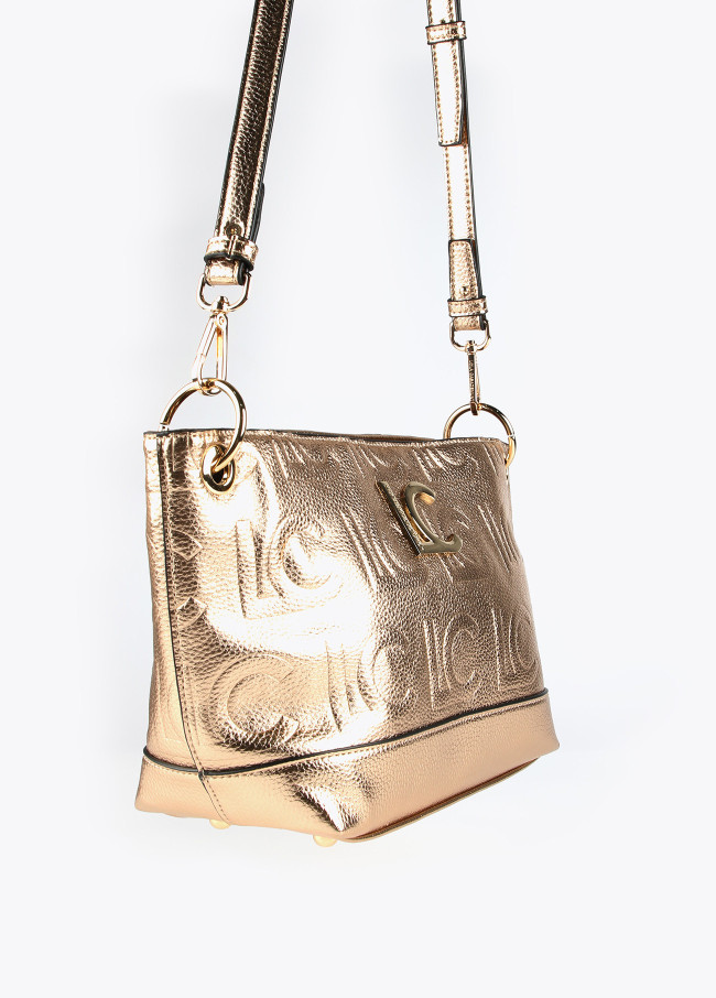 Bolso bandolera monograma metalizado
