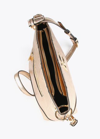 Monogrammed metallic crossbody bag