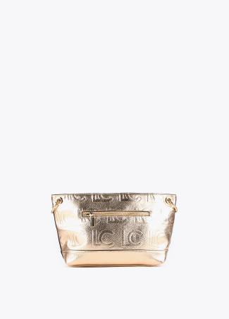 Monogrammed metallic crossbody bag