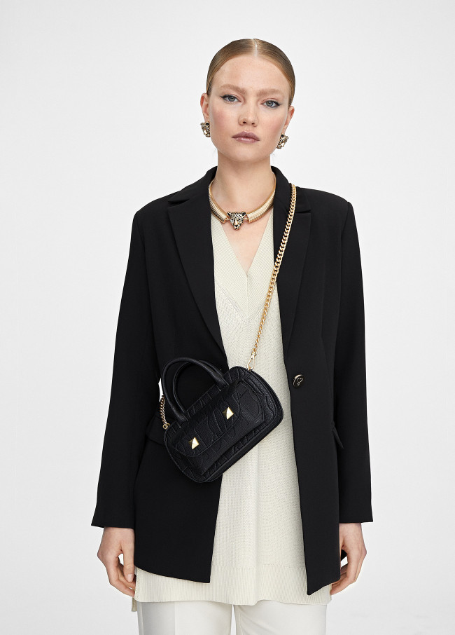 Mini crossbody bag with engraved logo