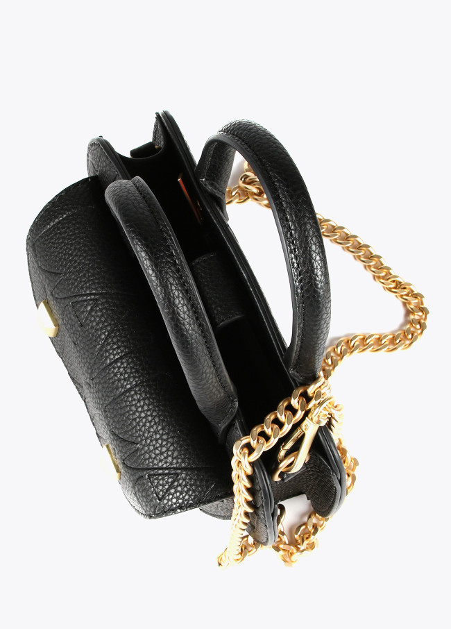 Mini borsa a tracolla con logo inciso