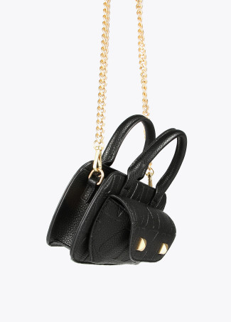 Mini borsa a tracolla con logo inciso