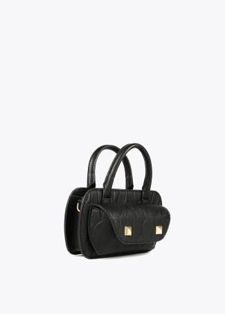 Mini borsa a tracolla con logo inciso