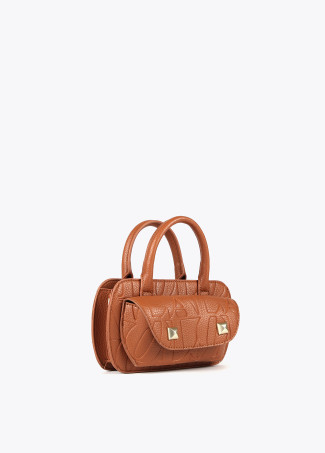 Mini crossbody bag with engraved logo