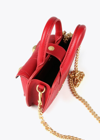 Mini borsa a tracolla con logo inciso