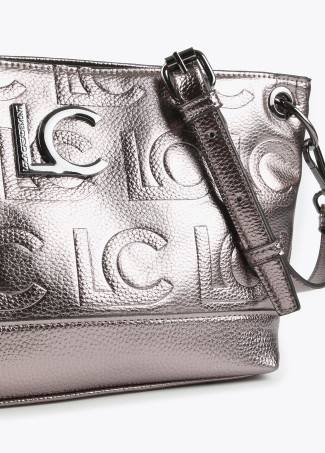 Monogrammed metallic crossbody bag