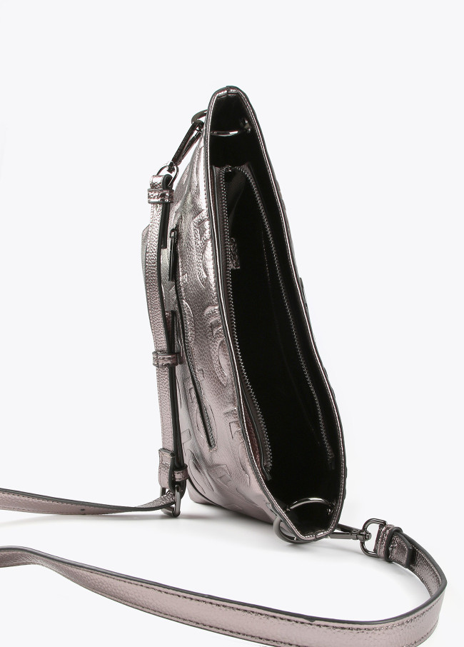 Monogrammed metallic crossbody bag