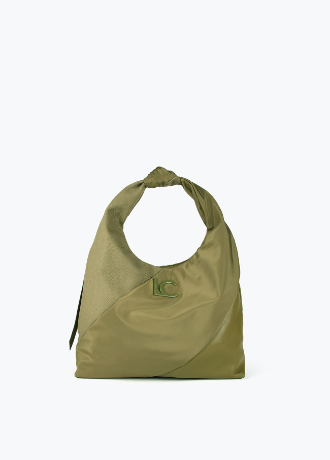 Tote bag in contrasting materials