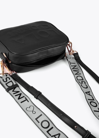 Borsa a tracolla con logo in rilievo