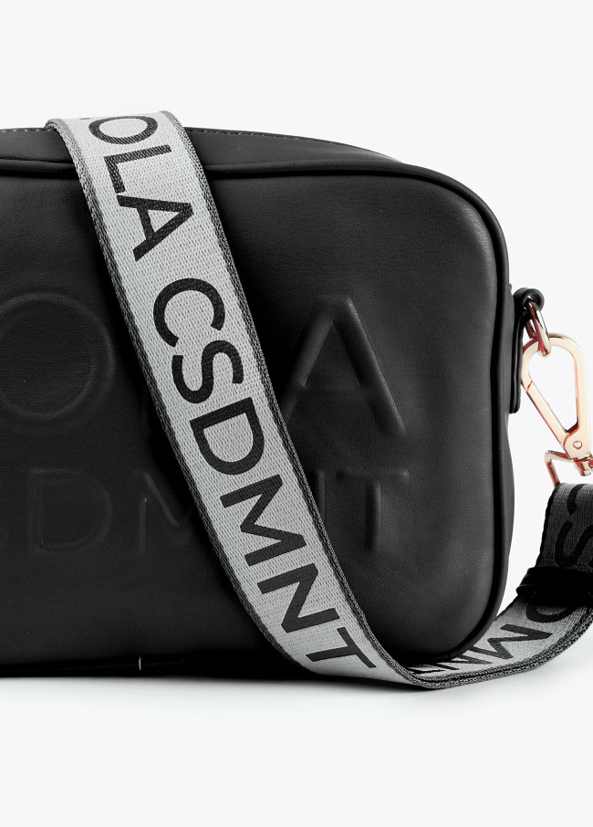 Crossbody bag with a raised logo