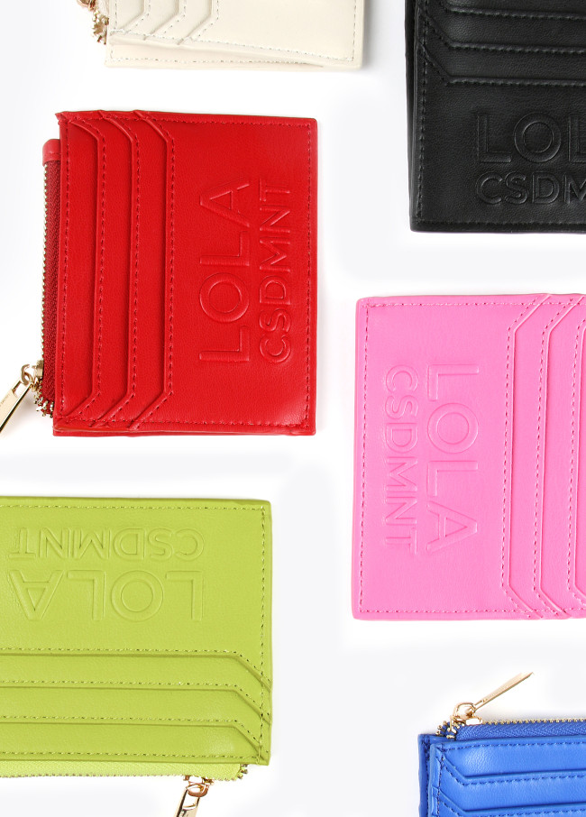 Raised logo card holder