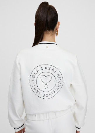 Sudadera cremallera con lentejuelas