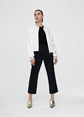 Felpa con zip e paillettes