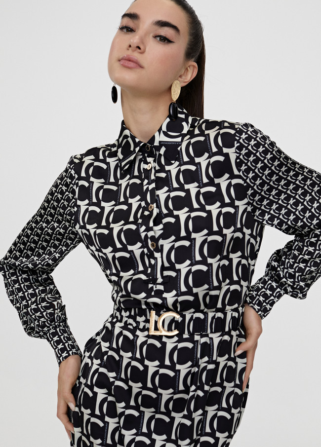 Robe chemisier monogramme