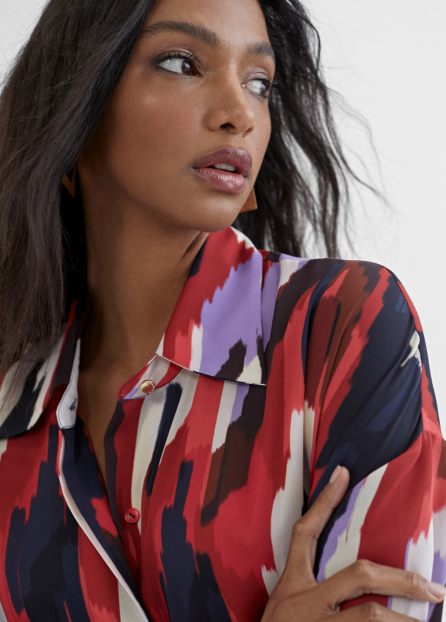 Vestido camiseiro estampado