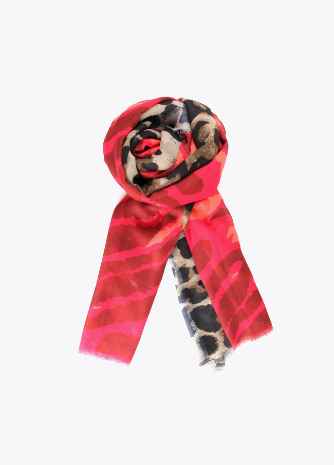 Fuchsia animal print foulard