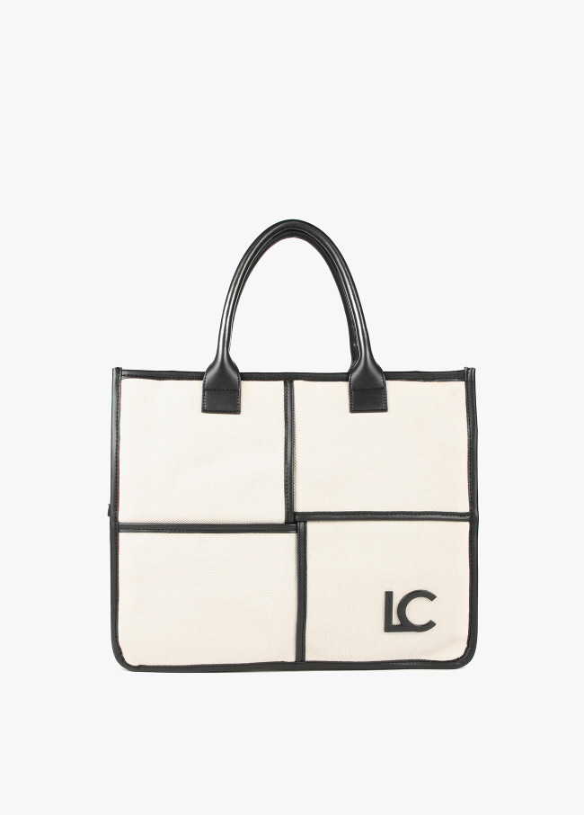 Black and white tote bag