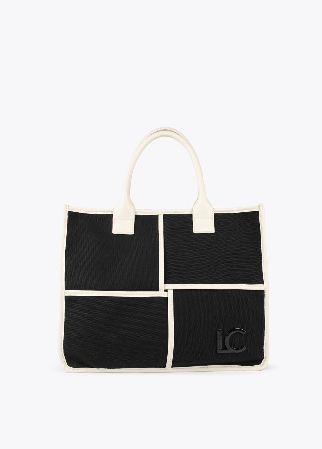 Black and white tote bag