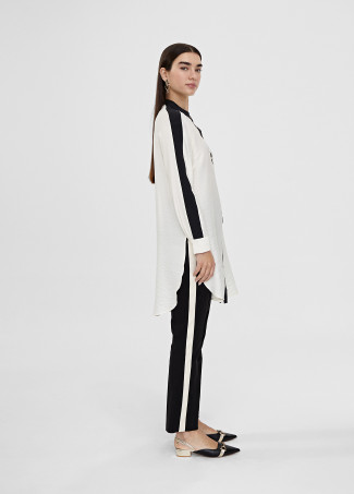 Blouse longue détail manches